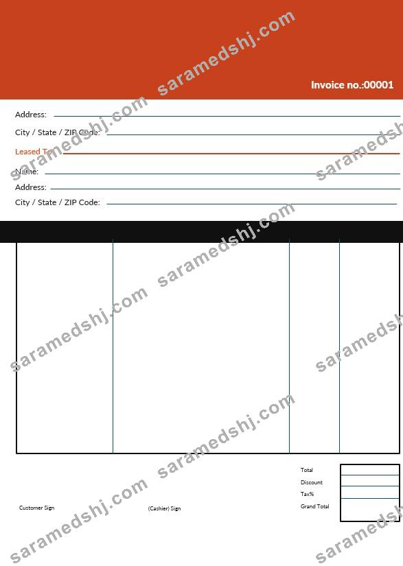 Editable Commercial Lease Invoice Template